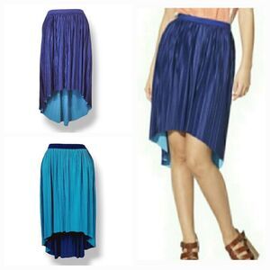 NEW Vintage 90s Y2K Xhilaration Reversible Accordian Pleat Hi-Low Skirt Size L